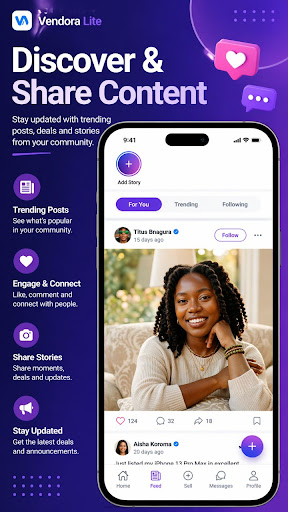 Vendora Lite social content feed